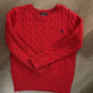 Boys Polo by Ralph Lauren Red Cable Knit Sweater